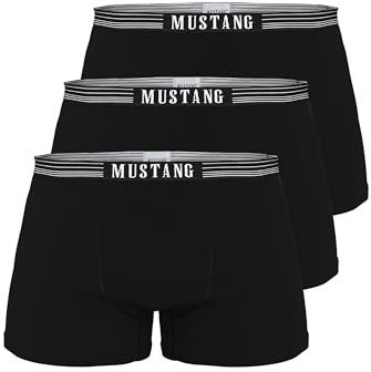 MUSTANG Boxershorts För Herr i Bomull Set 3-Pack XXL, XL, L, M, S | Bekväma, mjuka, sköna kalsonger för herr | Briefs Herrunderkläder, Skönaste Kalsongerna, Storpack Kalsonger Flerpack, Herrkläder