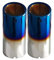2 Stück Edelstahl-Chrom-Endschalldämpfer Endrohr halb blau für Golf 6 MK6 2009 2011 2012