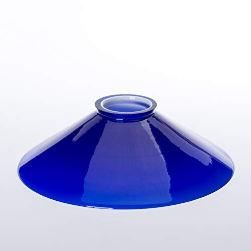 Cristal de repuesto azul cobalto para apertura E27, 20 cm, 25 cm, 30 cm, pantalla de repuesto, azul, 200 mm