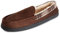 Polar Herren Gedächtnisschaum Duel Size Mokassin Loafer Draussen Dauerhaft Gummisohle Cozy Kunstpelz Plüsch Haus Hausschuhe - Braun Wildleder - UK10-11/EU44-45 - EA0634