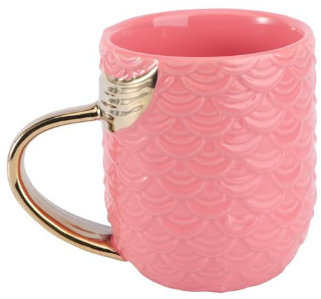 Kreative Meerjungfrau-Tasse Mit Perlglanz, Goldfarbene Keramik-Kaffeetasse Mit Meerjungfrauenschwanz-Griff, Ideal FüR Kaffee, Tee, Milch Oder HeißE GeträNke, Perfektes FüR Geburtstag, Hochzei