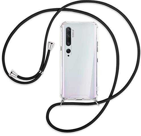 mtb more energy® Handykette kompatibel mit Xiaomi Mi Note 10, Note 10 Pro (6.47'') - schwarz - Smartphone Hülle zum Umhängen - Anti Shock Strong TPU Case