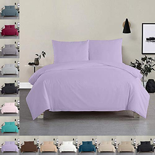 Mixibaby Bettwäsche Bettgarnitur Bettbezug 3 teilig 200 x 200 cm Lila 100% Baumwolle