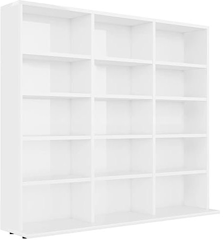 vidaXL CD-Regal Hochglanz-Weiß 102x16x89,5 cm Spanplatte
