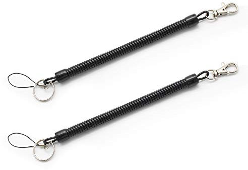 LERANXIN Schlüsselring mit Kette, 2 Stück 19 CM Spiral Schlüsselband Ausziehbar, Schlüsselkette mit Karabiner, von Schlüsseln, Geldbörsen und Mobiltelefonen Verwendet Werden