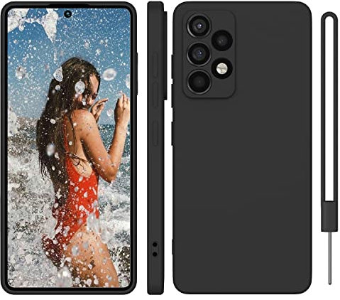 ORDA für Samsung Galaxy A52 Hülle Silikon Case, Hanyhülle für Samsung A52s 5G Case Dünn mit Microfiber, Kameraschutz und Bildschirmschutz, Hülle für Samsung Galaxy A52 5G/4G Matt-Schwarz