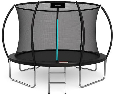 Trampolin Outdoor,Ø 244/305/366 cm 8 FT/10FT/12FT Trampolin mit Sicherheitszaun und Gepolsterte Stangen für Kinder Indoor Outdoor Fitness, Belastbar bis 150kg Modell 2022 (305CM- 4 Beine)