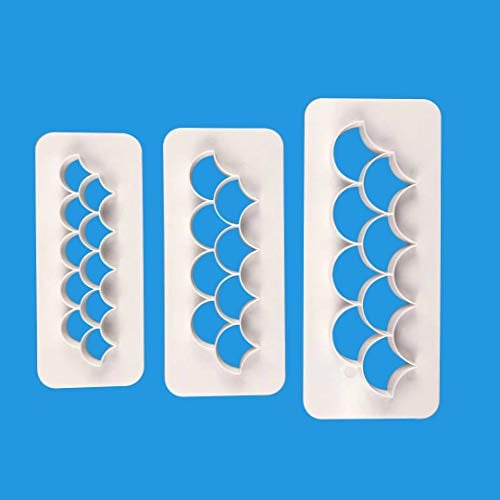 Fish Scale Embossing Mold - Fish Scale Plastic Biscuit Mould - Fish Scale Cake Decoration Mold - 3pcs/Set