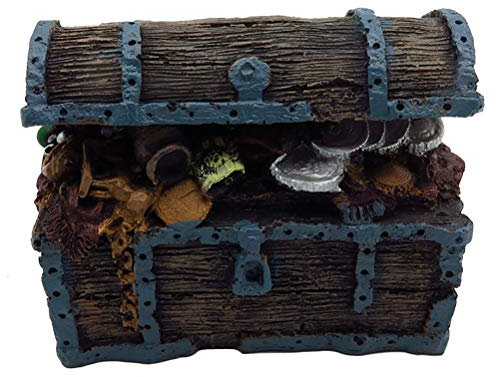 UKCOCO Aquarium Dekoration Dekorationen Für Aquarienkisten Piratenschatz Aquarienboden Fisch-Ornament Ruhe Im Aquarium Zubehör Für Schildkrötenpanzer Künstlich Harz Schatztruhe