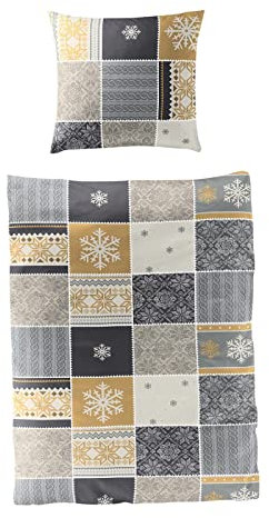 Traumschlaf Biber Bettwäsche Nyon gelb 1 Bettbezug 135 x 200 cm + 1 Kissenbezug 80 x 80 cm