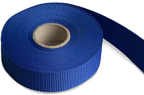 HEAVYTOOL Gurtband 40mm breit, 1,6mm stark PP Polypropylen Blau Reißfestigkeit 350kg (10 Meter) Made in Germany, Taschen Gurtband