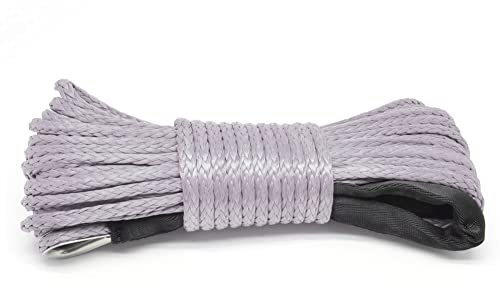 Câble de treuil électrique 6,5 mm x 15 m, Asudaro câble de treuil électrique en Nylon Robuste 12 brins avec Crochet - pour Camion SUV UTV Moto