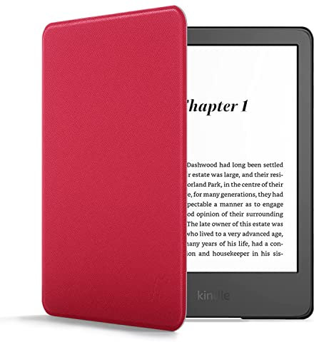 Forefront Cases Hülle für Amazon Kindle (16 GB) 6-Zoll (11. Generation - Modell: 2024 und 2022) - Rot - Dünn & Leicht, Smart Auto Schlaf/Wach Schutz-Hülle (Tasche) für Kindle 6-Zoll (11. Gen)