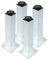 AZERODESIGN Pata de Mueble Pack de 4 Unidades, para Muebles de baño, Cocina y hogar, Perfil Aluminio 40x40mm Base atornillable de 65x65mm, con regulación de 20mm Color Aluminio Cromo Mate (120MM)