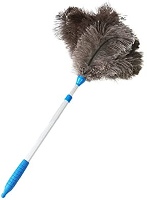 Staubwedel Feder-Strauß-Staubwedel 60-70 cm mit einziehbarem Aluminiumgriff Reinigungsmittel für Zuhause, Auto, Büro, Staubwedel