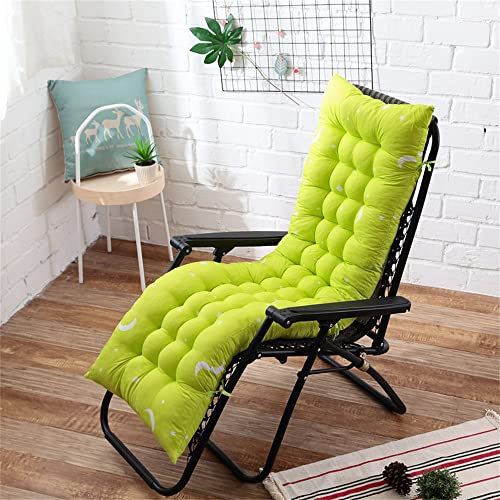 Morbuy Deckchair Auflagen für Gartenliegen, Sonnenliege Kissen Tragbare Garten Innenhof Gepolstertes Bett Relax-Liegestuhl Sitzauflage für Deckchair, Innen, Außen (110x40CM,Stern Mond grün)
