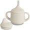 Moonkie Tasse Apprentissage Bebe 3 Etapes, Verre Bebe Apprentissage Anti Fuite, Gobelet Paille Bebe Silicone,Tasse a Bec Bebe,Tasse Bébé avec Poignées et Paille,Adapté au Lave Vaisselle 4 oz(Ivoire)