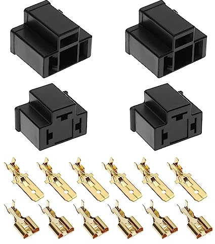 4Pcs H4 Phares Connecteur de Remplacement H4 Ampoule Socle de Réparation Fiche 3 Broches Femelle et Mâle Accessoires Auto