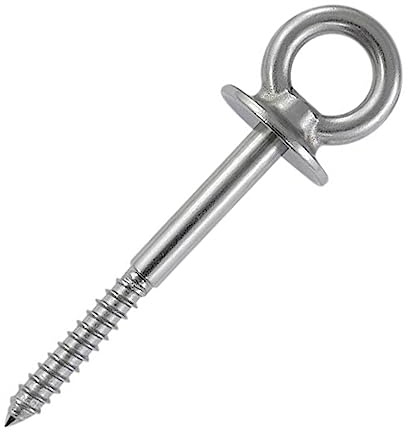 Augbolzen 8X100 1 Stück Edelstahl A4 - Ringbolzen mit Kragen und Holzgewinde, Augenbolzen/Ösenbolzen - NIRO, Nirosta, AISI 316