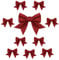 Topways 10PCS Christmas Bow Decorations, Red Bows for Christmas Tree, Sequin Bow Ties, Xmas Decorative Bows Ornaments for Home Christmas Party 6.7in (Red)