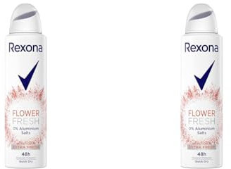 Rexona Deo Spray Flower Fresh Deo ohne Aluminium mit 48-Stunden-Schutz gegen Körpergeruch 150 ml 1 Stück (Packung mit 2)