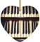 Piano Keys with Musical Notes Print Heart Christmas Tree Ceramic Hanging Accessories for Home Indoor Outdoor Decor,Christmas Ornament