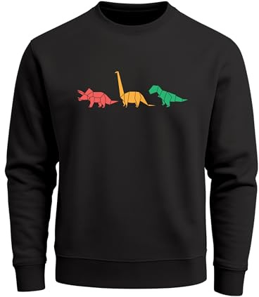 Neverless® Sweatshirt Herren Dinosaurier Aufdruck Polygon Tiere Geometric Print Fashion Streetstyle Rundhals-Pullover