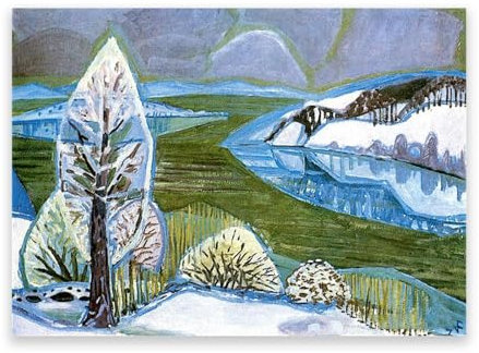 RYLJCZ Winter von Otto Dix – Reproduktion berühmter Gemälde –Druck auf Leinwand– Leinwand-Wandkunst, Bilder für Wohnzimmerdekoration, 50 x 70 cm (19,7 x 27,6) nur Leinwand