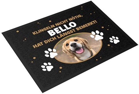 printplanet® - Fußmatte selbst gestalten - individuell Bedruckt - Layout: Hund mit Spruch 2 - Größe 80 cm x 60 cm