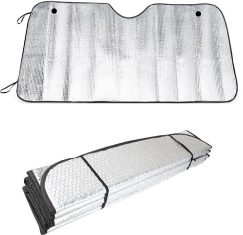 Nakloe - Parasol Coche Delantero - Parasol Coche - Proteccion efectiva contra el Calor y Rayos UV - Parasol para Coche, Furgoneta, Todoterreno y Camiones - Diferentes Medidas (130x60 cm)