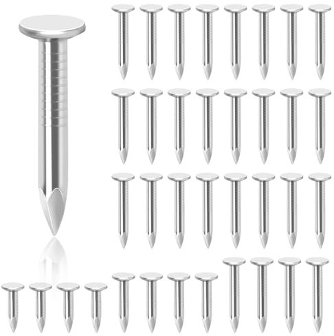 Glarks 300Pcs 1-1/4inch Steel Roofing Felt Nails Zinc Plated Roofing Felt Pins Clout Nails Countersunk Head Felt Nails, for Securing Shed Roofs, Roofing Felt Slate Boards, Wood Shed Tiles