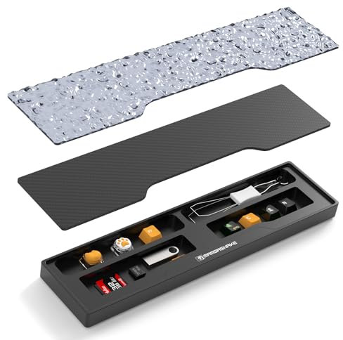 SELORSS MANBASNAKE Tastatur-Handgelenkauflage mit 68 Tasten, CNC-Aluminiumlegierung, mit Trennwand, 2 Acryl-Abdeckungen, ergonomische rutschfeste Unterstützung für mechanische Tastaturen, ideal für