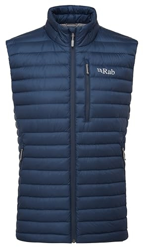 Rab Men's Microlight Vest - Warm Lightweight Down-Insulated Gilet for Trekking & Skiing - Tempest Blue - Small