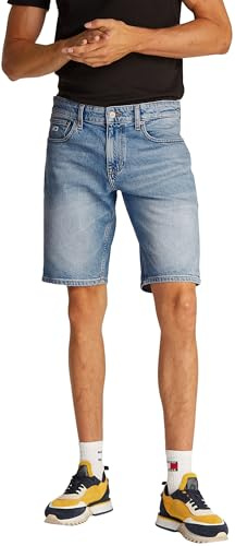 Tommy Jeans Herren Jeans Shorts Scanton Slim Fit, Blau (Denim Light), 30W