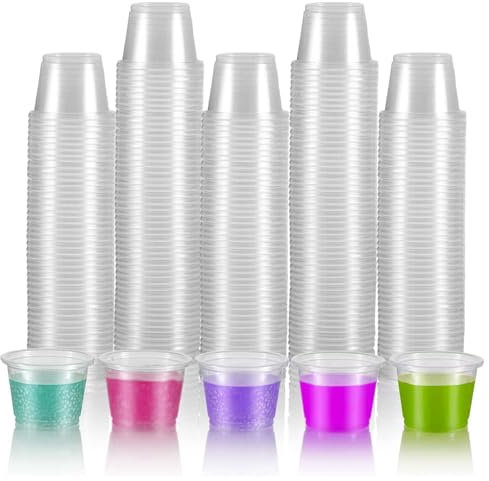 300 Stück 2cl/ 20ml Schnapsgläser Plastik Schnapsbecher, Shotgläser BPA-frei Stamperl, Plastikbecher Schnaps,Transparente Shot Becher, Trinkbecher Kurz aus Kunststoff für Party Spaß Hochzeiten