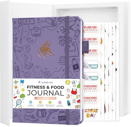Clever Fox Fitness- och Matjournal Premium – Vägledande Daglig Träning, Måltid & Viktminskningsspårare för Kvinnor & Män – Träning Kostplanerare (Lavender)