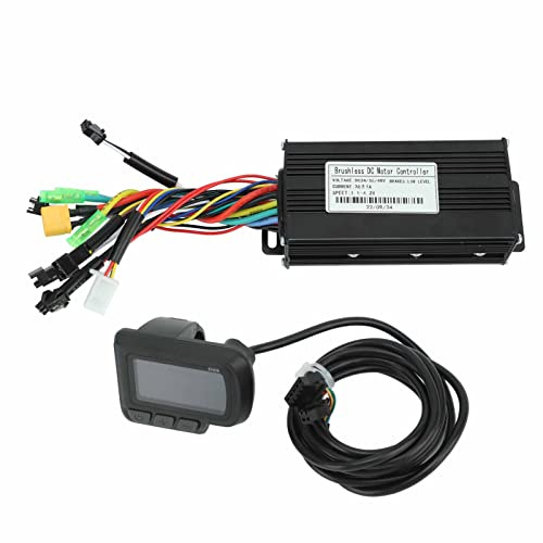 Luocute E-Bike-Controller-Set, LCD-Display, 24 V, 36 V, 48 V, 500 W bis 750 W, 26 A, 3 Modi-Sinuswellen-Controller für Roller, E-Bike-Nabenmotorsteuerung für Elektro-Scooter, Mountainbike-Teile