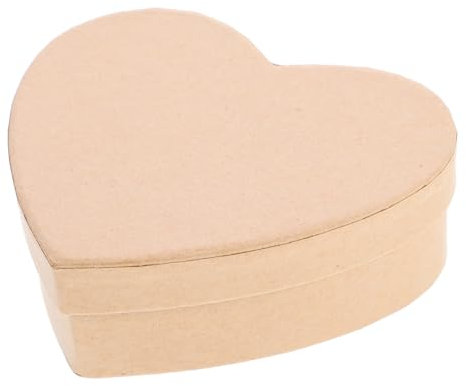 TOPBATHY Herzförmige Geschenkkiste aus Kraftpapier mit Deckel Vielseitig für Schmuck und Kleinteile Beige für Party und Geschenkanlässe