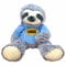 Faultier Kuscheltier XXL 120 cm mit Hoodie – Glitzeraugen, Füllung aus recycelten Plastikflaschen, flauschig weich, mit Schlaufe (Blau)