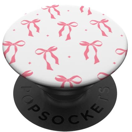 Coquette Pink Bow Ribbons Pattern PopSockets Adhesive PopGrip