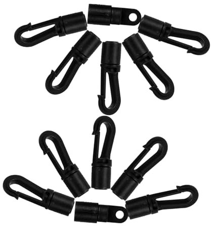 KOMBIUDA 12pcs Bungee Cord End Hooks for Kayaks and Boats Elastic Cord Terminal Ends Includes 10 Type A Hooks and 2 Type B Hooks Durable and Versatile Replacement for Elastic Cord