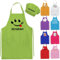 Nevaou Delantal y sombrero de chef personalizado para niños, delantal con nombre para cocinar, hornear, cocina, pintura, regalo para niños y niñas, Verde, Medium/Large