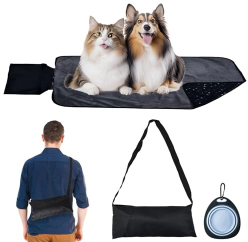 YBCCBY Hundedecke Faltbare Haustier Decke Camping Doppelseitige Hundematte Wasserdicht Hund Katze Mat rutschfest Hundepolster Hundebett mit Tragetasche Reisedecke für Haustier (100 * 70cm)