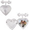 SUPERFINDINGS 4Pcs Breloque Photo Charms de Mariage Pendentifs Photo Coeur en Argent Bouquet Photo Locket Charms en Acier Inoxydable 304 Broches de Mariage avec nœud Papillon Broche de Mariage