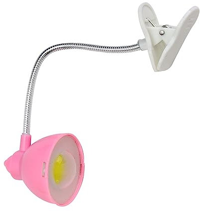 Uonlytech Lampe De Bureau à Pince Led 3w Rose Col Flexible Éclairage Soin Des Yeux Pour Lecture Étude Portable à Piles Boutons