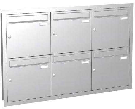 Briefkastenanlage | KNOBLOCH | Unterputz | Edelstahl | 6-Fach | senkrechte Kästen
