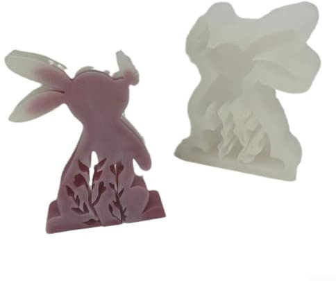 Zoegneer Osterhasen-Silikonformen DIY Harzkunst mit Osterkuss Schmetterling Silikonformen für die Herstellung von 3D-Kerzen, Seife, Wachs, DIY, Handwerk, handgefertigte Geschenke