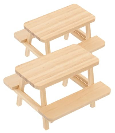 UPKOCH 2stücke Miniatur Tisch Und Stühle Für Unvollendete Möbel Für Weihnachtsdeko Für Fotografie Und Kreative Szenen Langlebig Und