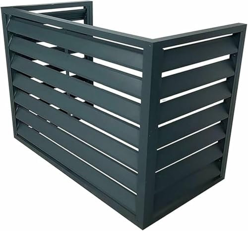 HOTAPEPU Cubre Aire Acondicionado Exterior, Rejilla Exterior Rejilla, Cubierta de CA de Aluminio Resistente antirrobo para Condensador,Recinto de Bote de Basura~/