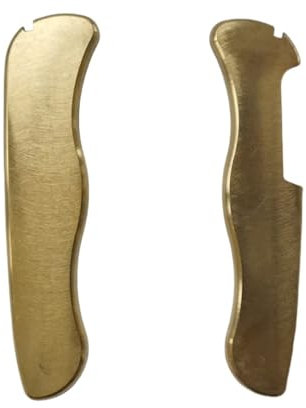 Aibote 1 Pair Solid Brass Handle Scales Handles Patch DIY Tool Replacement Grips Fit for 111mm Victorinox Swiss knife